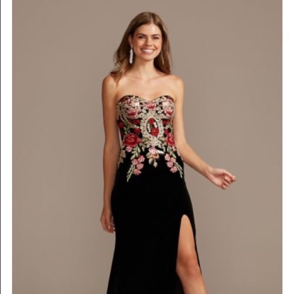 David’s Bridal Strapless Floral Dress - Picture 5 of 5